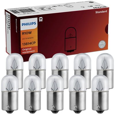 Kit 10 Lâmpada Philips Esmagada W5W 12v W2.1x9.5d Sinalização